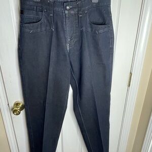 Vtg Ecko Unltd Jeans 34x 30 Pants Embroidered Baggy Fit Black Indigo Y2K